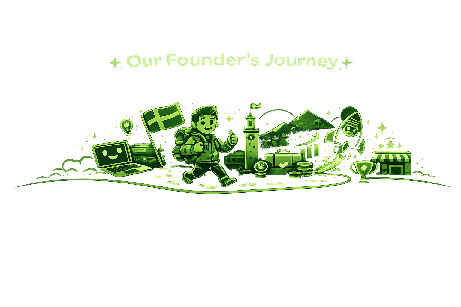 Our Founder's Journey mascot illustration